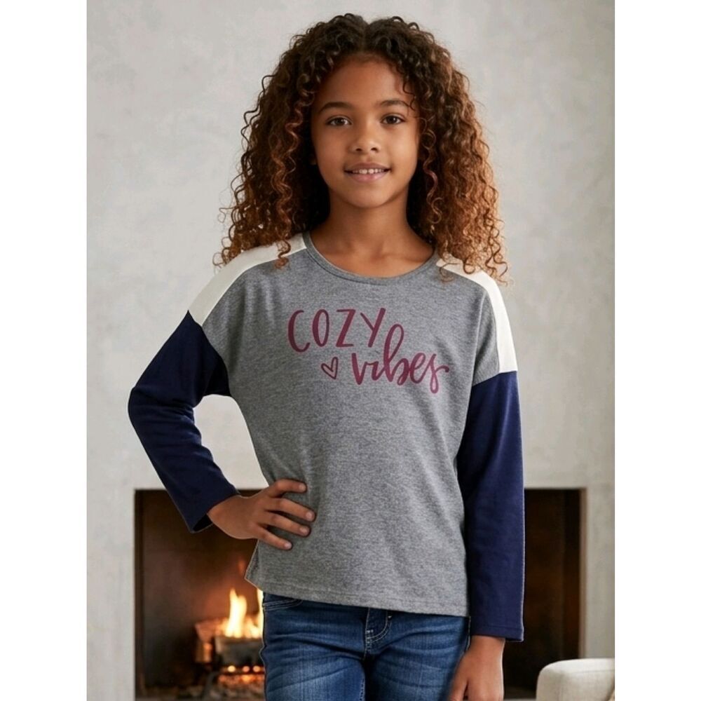 Girls Matilda Jane 435 Cozy Vibes Lounge Pajama Casual Top Pullover Long Sleeve